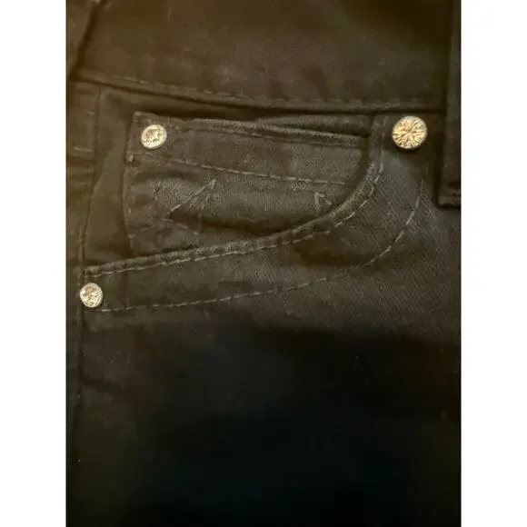 NWT Vintage Y2K True Religion Joey Lowrise Bootcut Black Jeans w/ Crystals 27 - Picture 5 of 7